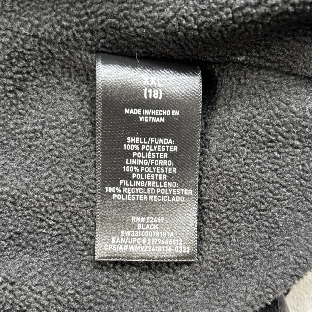Swiss Tech Puffer Jacket Kids XXL 18 Black Excellent Hooded Fleece Lined Quilted